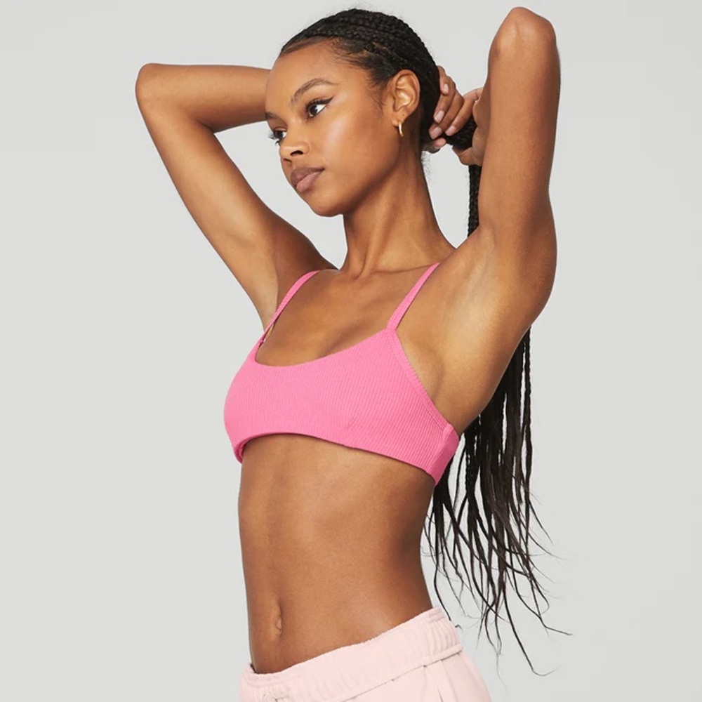 Alo Yoga Pink Bralette, Ribbed Manifest Bra, S, Rare style